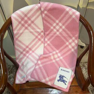 Burberry Pink Check Cashmere Scarf